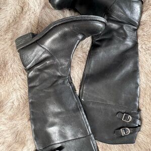 Vince Camuto Black Combat & Moto Boots